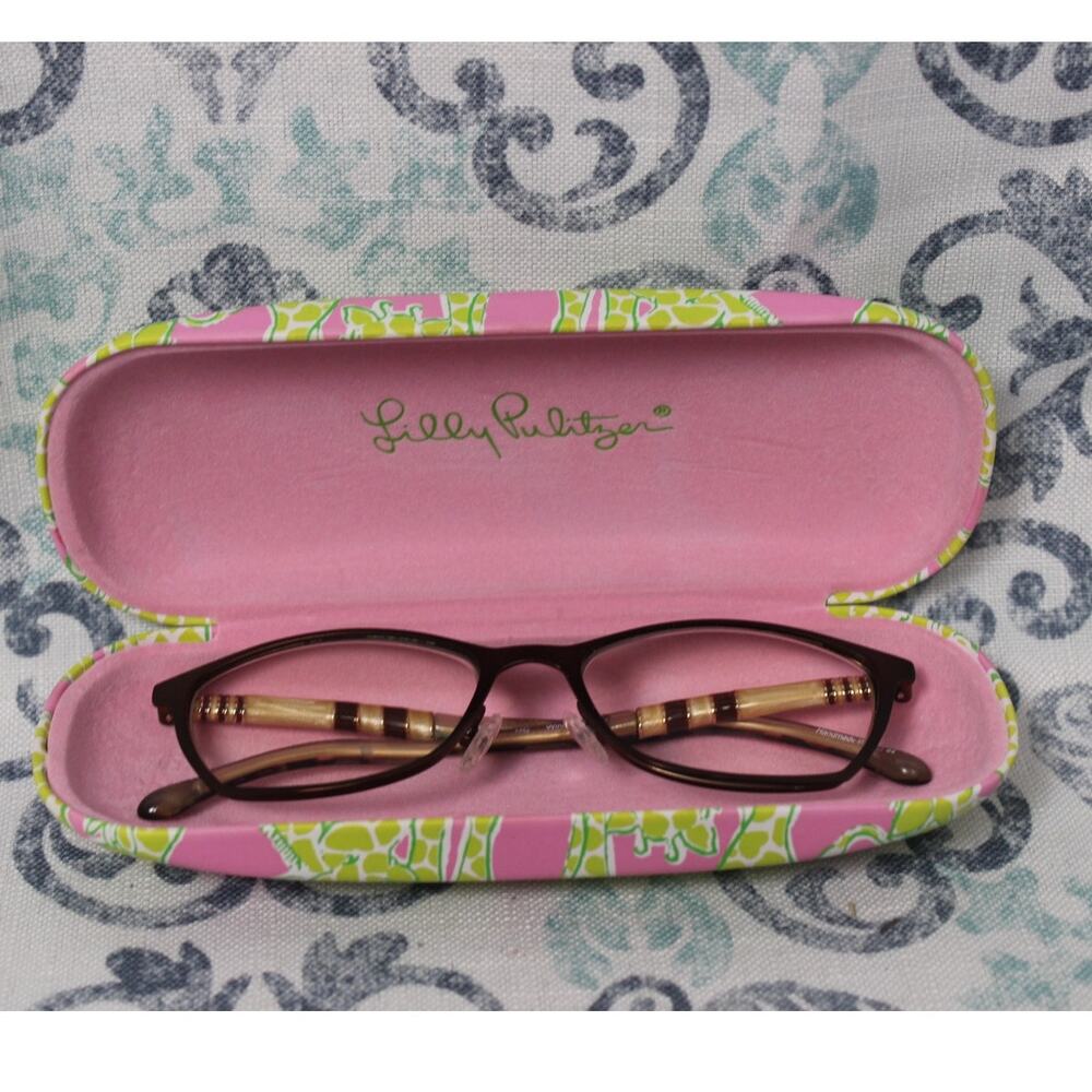 Lilly Pulitzer Pink and Brown Glasses